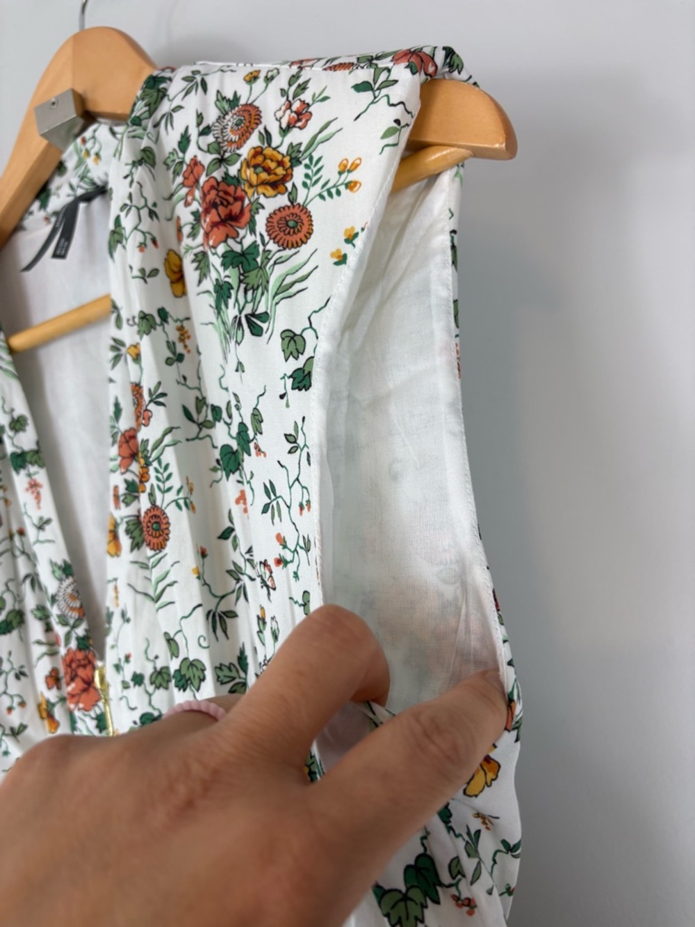 Anthropologie The Tommie cap sleeve smocked front zip floral midi - Picture 8 of 14